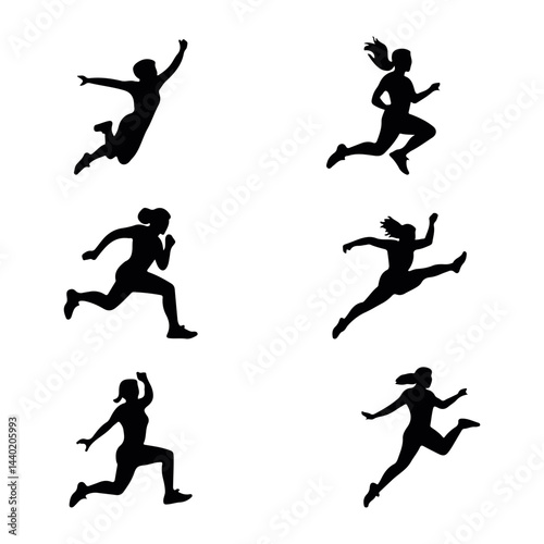 Wallpaper Mural Woman jump and running logo design Torontodigital.ca