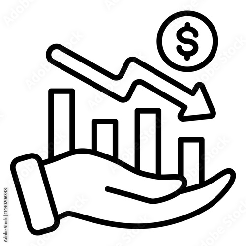 Financial Crisis Outline Icon