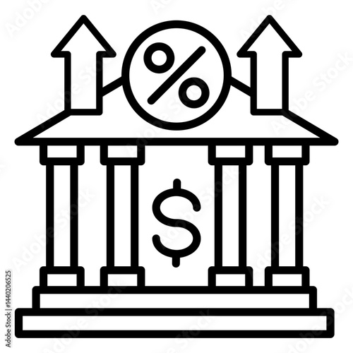 Bank Interest Outline Icon