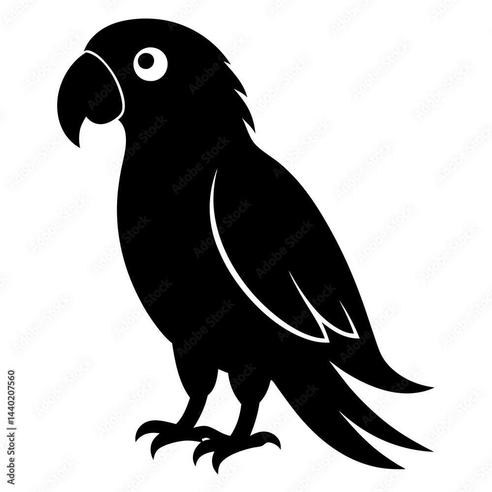 Fototapeta premium Sleek Parrot Silhouette Logo
