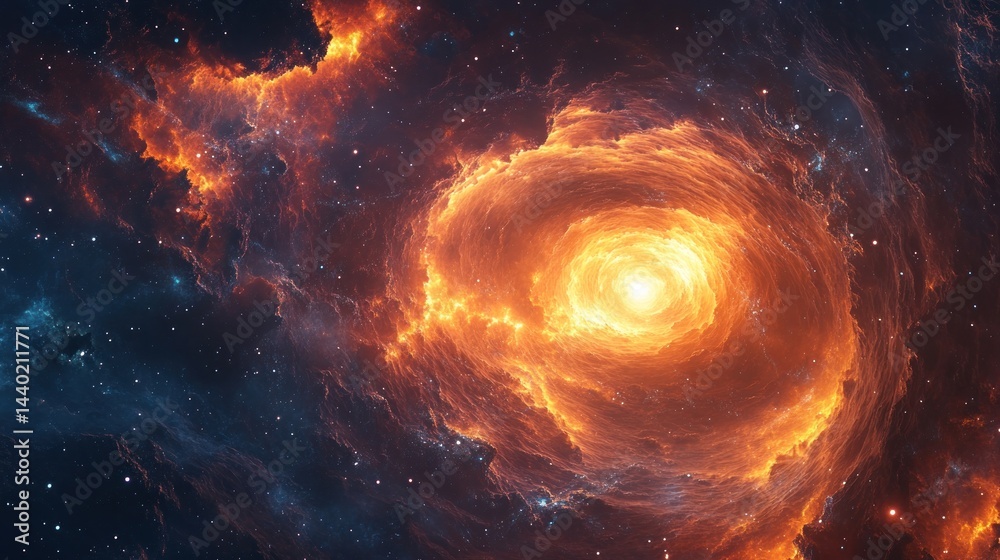 Cosmic Inferno: A Fiery Nebula's Embrace Cosmic Inferno: A Fiery Nebula's Embrace