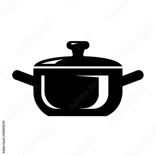 Minimalist cooking pot icon representing culinary apps kitchen branding and restaurant services