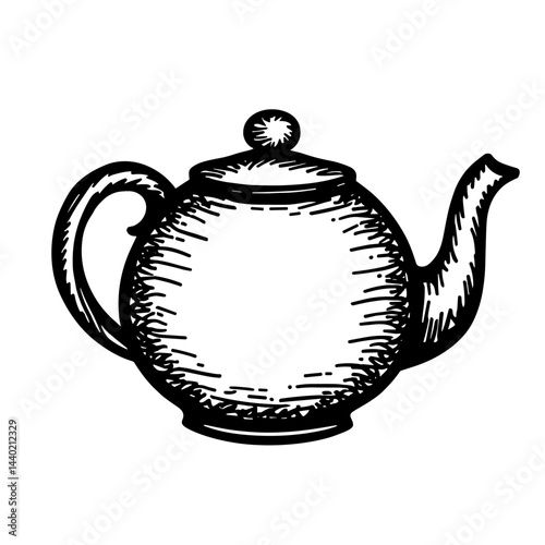 Hand drawn teapot icon representing tea culture cafes culinary apps and restaurant menus