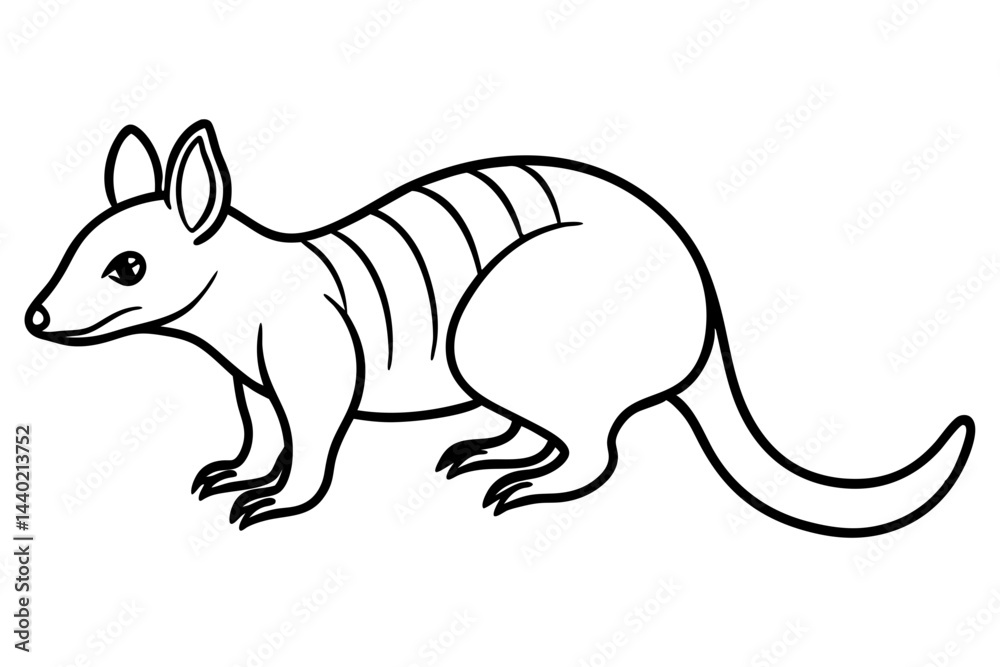 Fototapeta premium Minimal Numbat Line Art