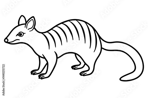 Minimal Numbat Line Art