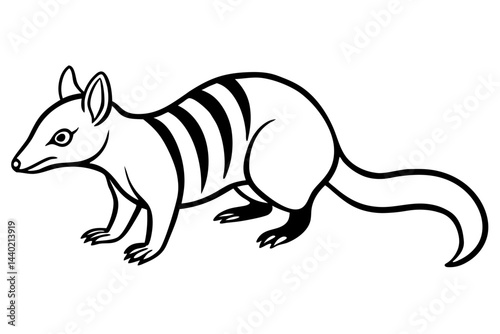 Minimal Numbat Line Art