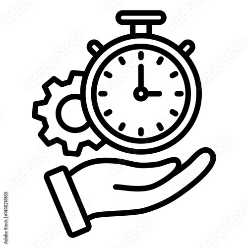 Time Management Outline Icon