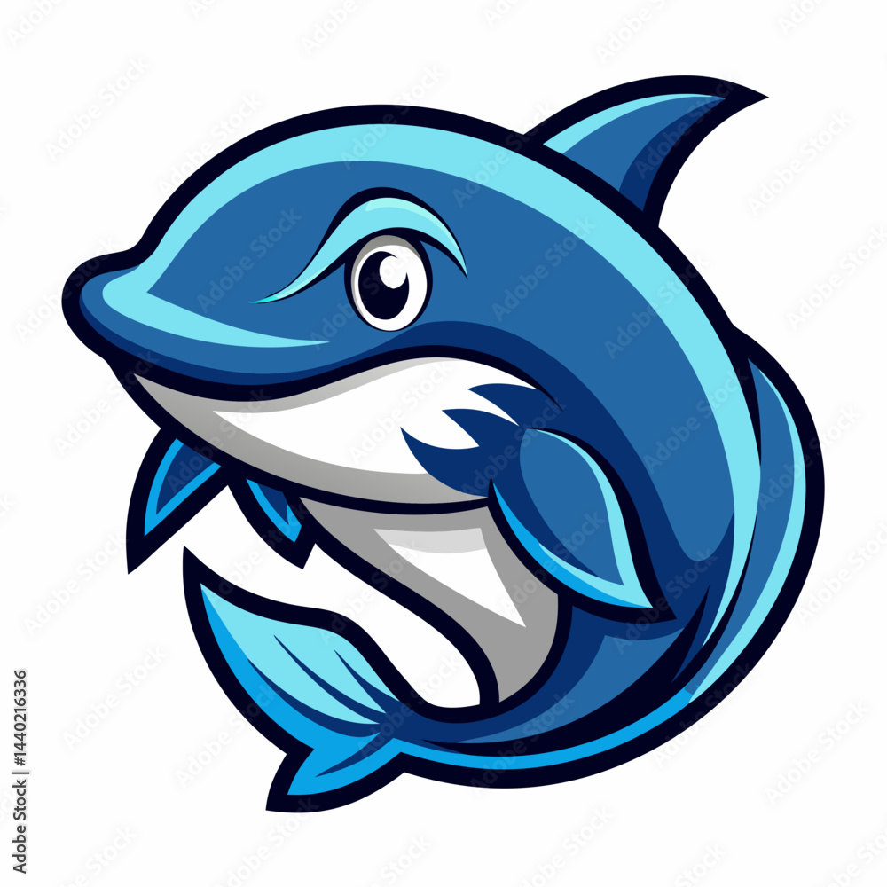 Obraz premium shark cartoon isolated on white background