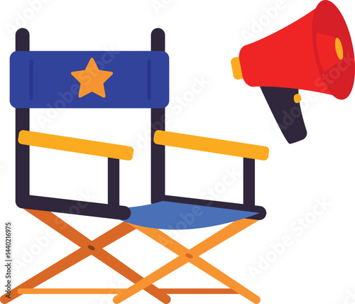 set of producer chairs vector illustration 