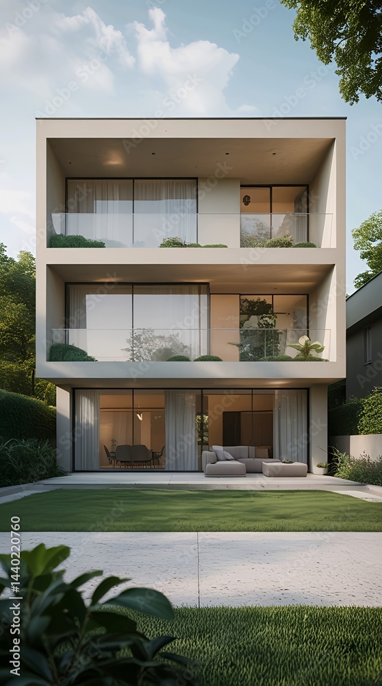 Fototapeta premium modern house, architecture, building, home, wall, glass, old, facade, city, balcony, windows, door, exterior, wood, construction, street, front, decoration, art, sky, urban, vintage