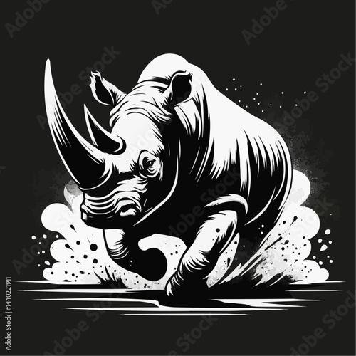 rhino vinyl ready vector illustration