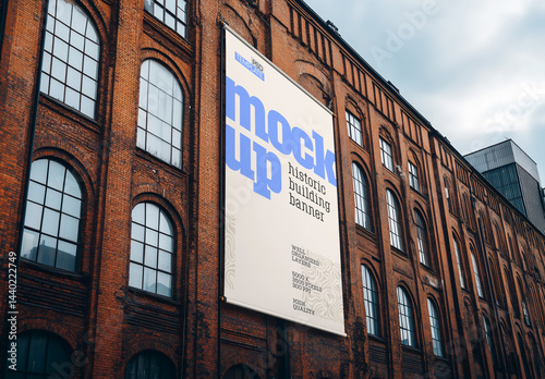 Advertising Banner Mockup on Historic Building