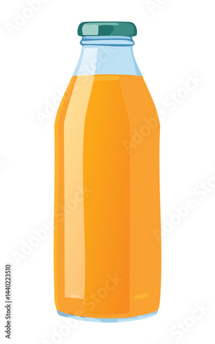 bottle of orange juice - vector illustration