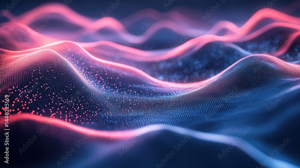Abstract Digital Waveform: A Symphony of Pink and Blue Abstract Digital Waveform: A Symphony of Pink and Blue