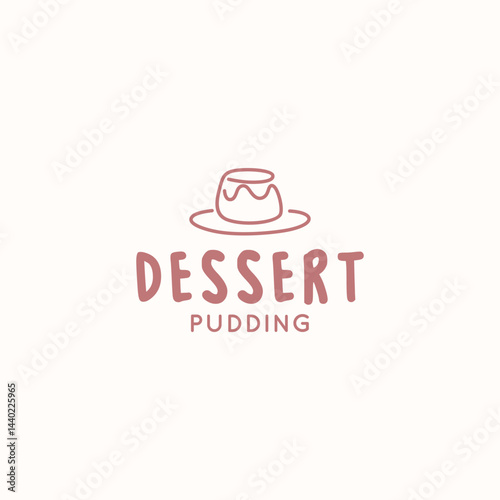 Hand drawn pudding logo design