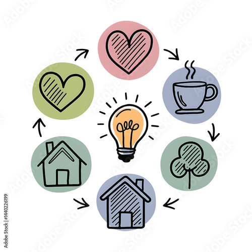 Heart shaped light bulb vector illustrator