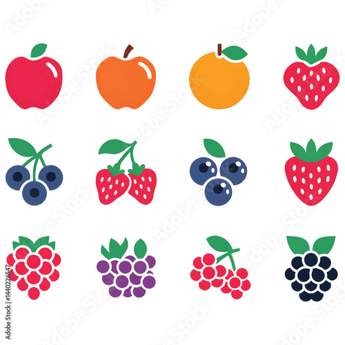 Set of Fruits vector illustrator