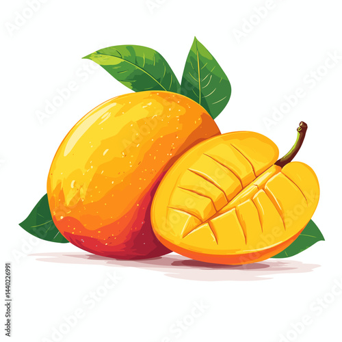 Mango exotic fruit vector illustration isolated on a white background