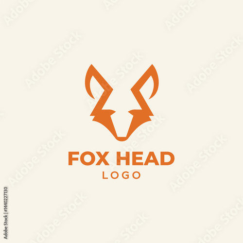 Fox head simple minimalist logo design