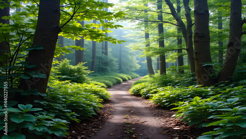 Serene hiking trails through lush forests
