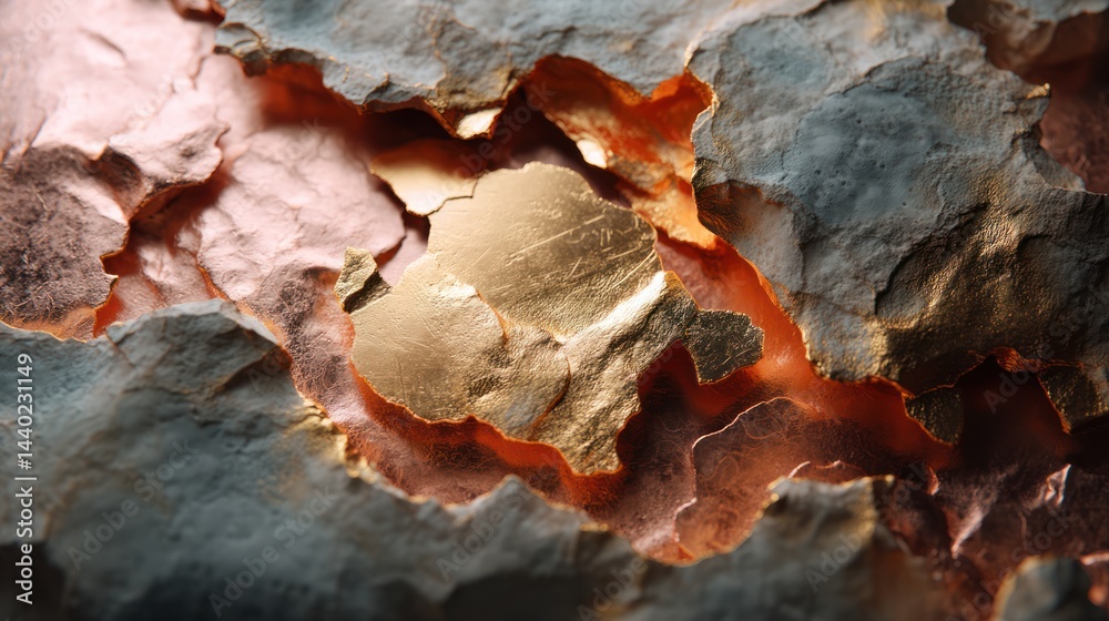 Metalic abstract texture background copper layers artistic detail close-up view Metalic abstract texture background copper layers artistic detail close-up view
