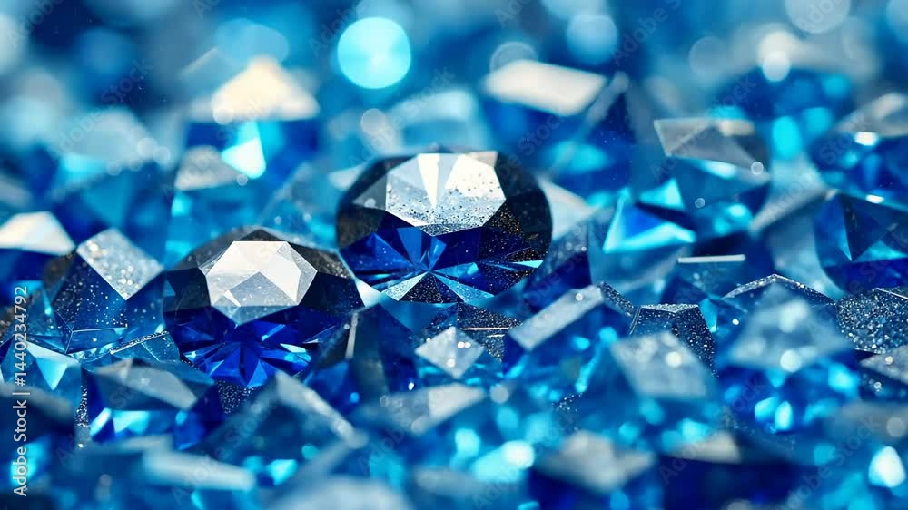Dazzling Blue Sapphire Gems: A Close-Up of Sparkling Crystals Dazzling Blue Sapphire Gems: A Close-Up of Sparkling Crystals