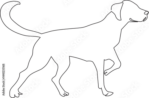 Dog one line drawing. Vector illustration.