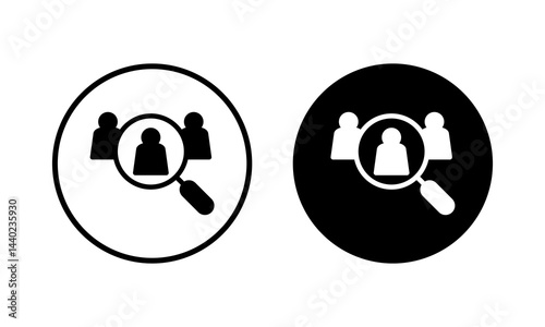 Hiring icon vector illustration. Search job vacancy sign and symbol. Human resources concept. Recruitment