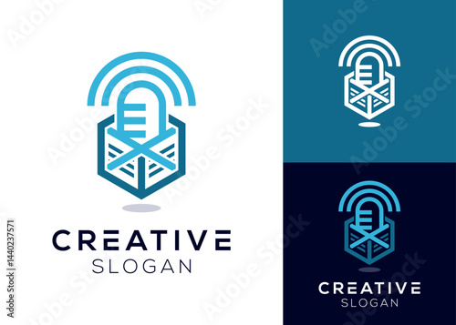 Dropout podcast or podcast and dropout logo design for education