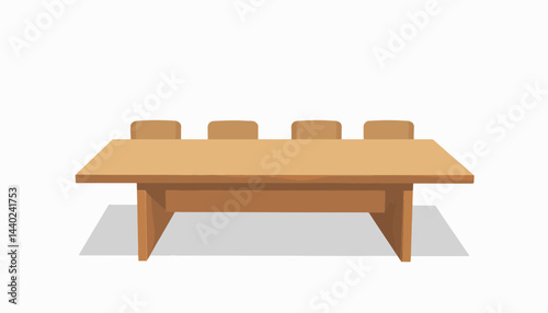 Minimalist boardroom table with chairs, professional simplicity