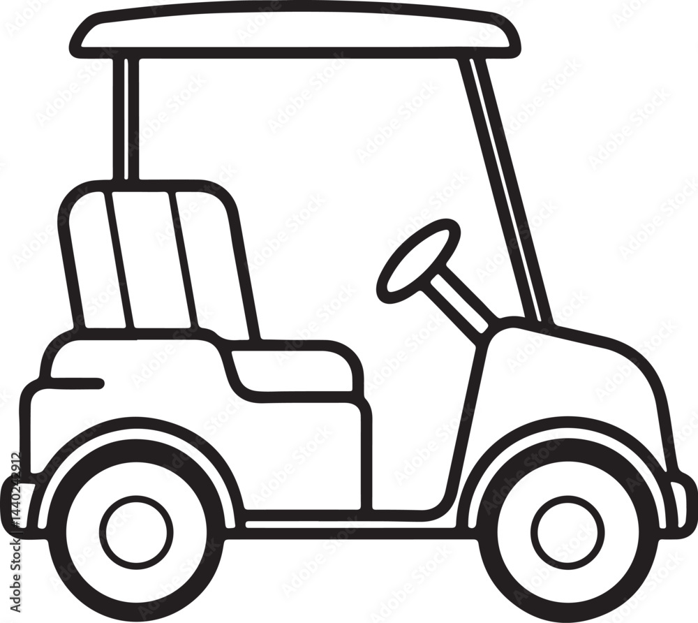 custom made wallpaper toronto digitalgolf cart line art, black outline, vector and illustration, coloring book page line art drawing