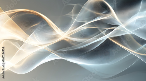 Dynamic waves of light create abstract patterns in modern digital art environment