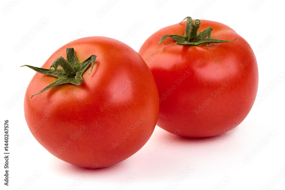Ripe fresh tomatoes, close-up, isolated on white background. Ripe fresh tomatoes, close-up, isolated on white background.