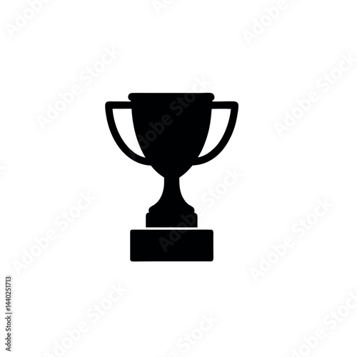 A shiny gold trophy cup, a symbol of success and a champion's award, is isolated on a white background, representing victory in a competition.