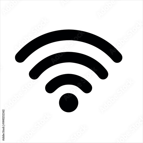 This wireless network icon represents a technology connection for internet access.