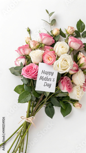 Mother's Day Bouquet of Pink and White Roses