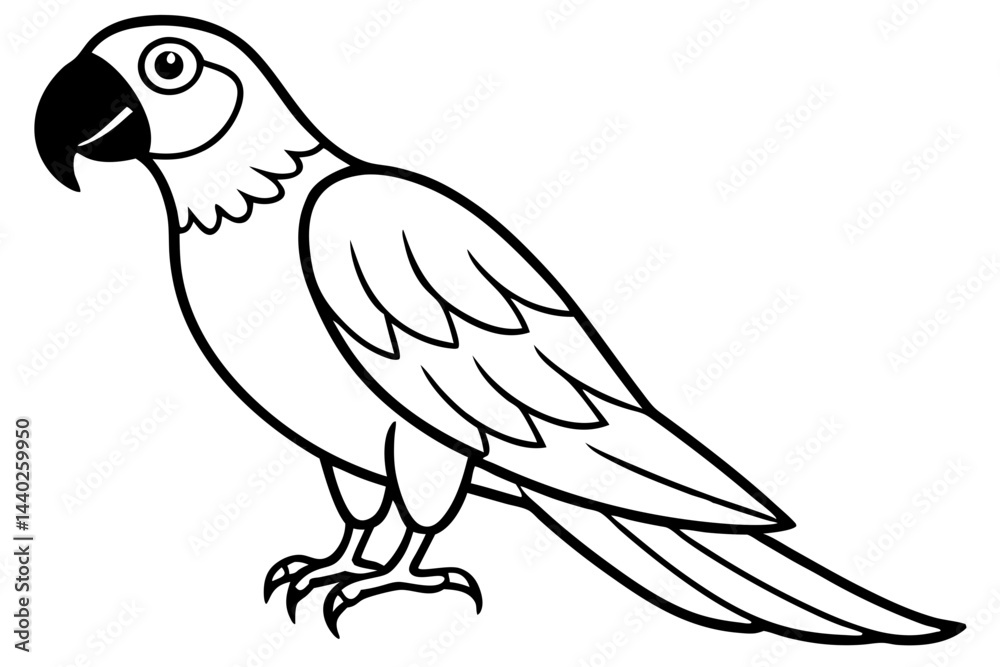 Fototapeta premium Minimalist Macaw Sketch