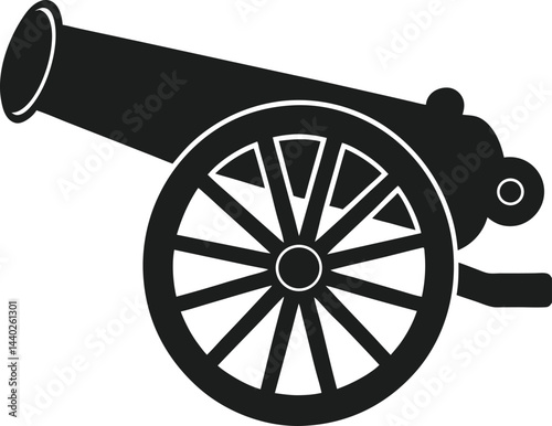 Classic Battlefield Cannon Silhouette for July 4th Designs