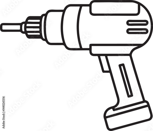 drill line art, black outline, vector and illustration, coloring book page line art drawing