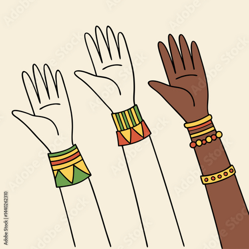 Hands with Ethnic Bracelets