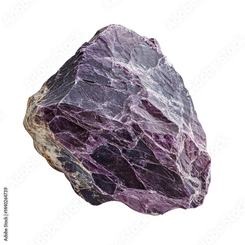 Raw Lepidolite Purple Mica Stone Crisp  isolated on a transparent background