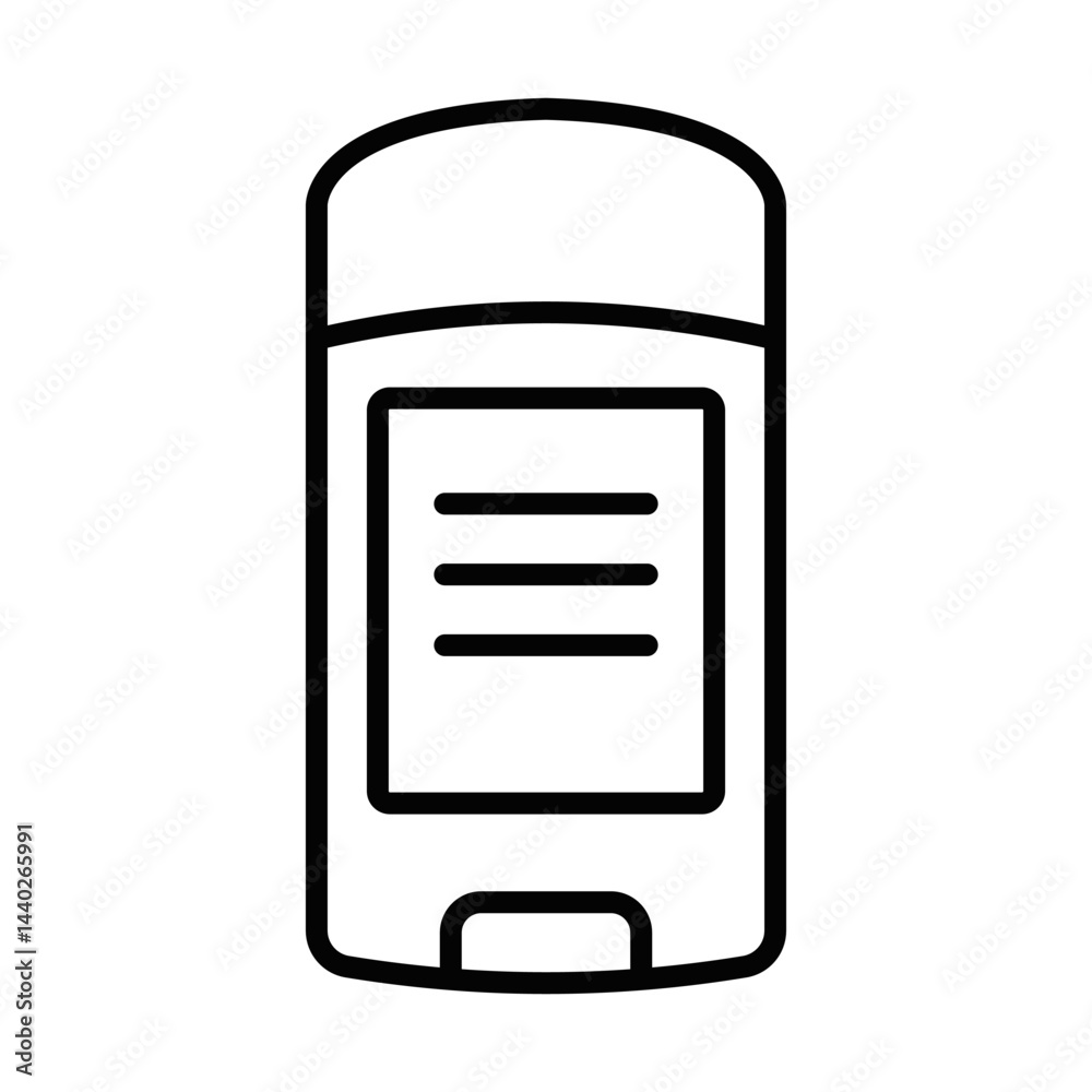 Deodorant stick hygiene product vector illustration. Editable stroke. Deodorant stick hygiene product vector illustration. Editable stroke.