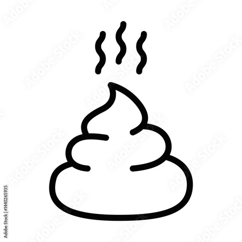 Simple poop emoji vector illustration. Editable stroke.