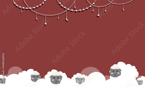 Animal Sacrifice for Eid al Adha Illustrating background vector