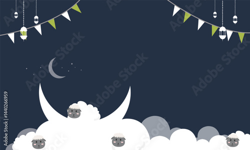 Animal Sacrifice for Eid al Adha Illustrating background vector