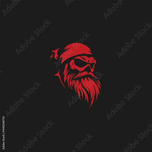 Bearded skull design vector template illustration
