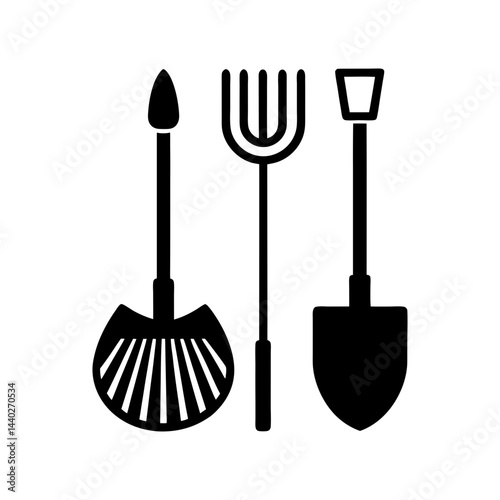 farm tools vector silhouette