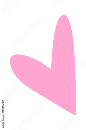 Pink heart hand drawn symbol