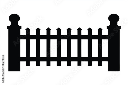 wooden fence black silhouette