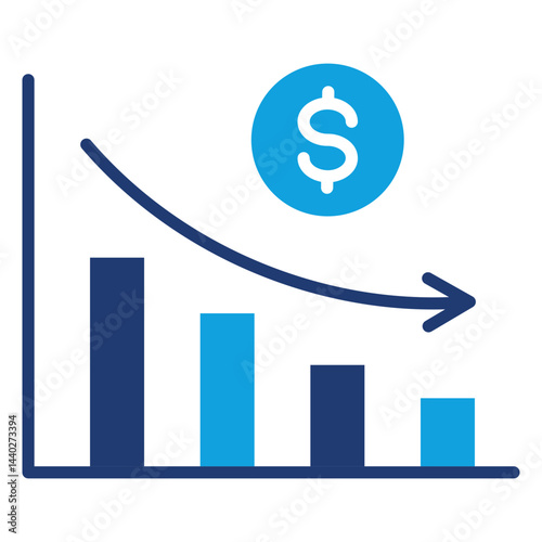 Recession Flat Blue Icon